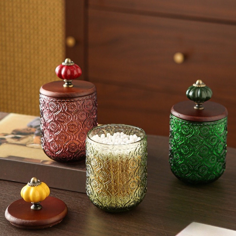 Retro szklany pojemnik na waci – Candle Making Jars With Lids recenzja i cena