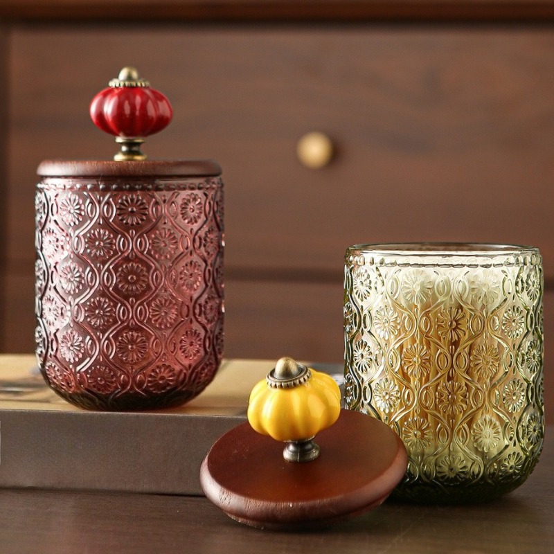 Retro szklany pojemnik na waci – Candle Making Jars With Lids recenzja i cena